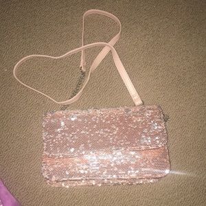 Pink sequin evening bag